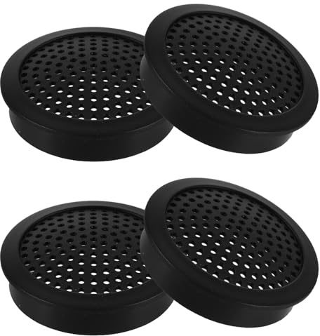HYTROVE 4pcs Black Car Speaker Grill Covers Mesh Protective Shell for Tweeter and Subwoofer, Plastic Material with Aesthetic Enhancement and Protective Mesh Cover for Automotive Audio
