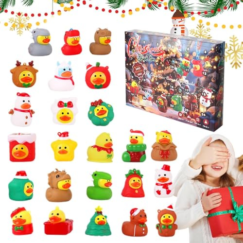 Weihnachtskalender Adventskalender | Adventskalender Mit Bade-Enten-Spaß Als Partygeschenk | 24 Türchen Sammelfiguren Für Kinder Erwachsene Mädchen