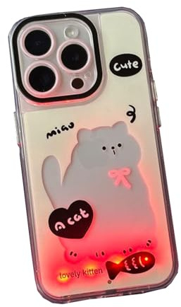 Bpoeee Christmas Light-Up for iPhone Case, Luminous Cartoon Cat & Dog for iPhone Case (17 Pro,#3)