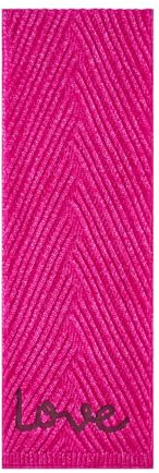 CODELLO Warmer Strickschal mit LOVE-Stickerei, Pink, 29 x 190 cm, 51% Acryl 46% Polyester 3% Wolle, Rippstrick-Design