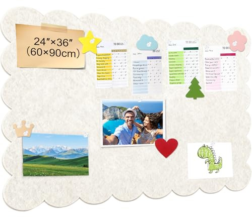 Pinnwand Filz modern 90 cm x 60 cm pinnwand kork groß für wand deko (mit 30 Pinnnadeln),Bürobedarf Bild fotowand Wandanzeige Pinwand Kinderzimmer bürodeko,Küche,Klassenzimmer,Zuhause,zimmer deko