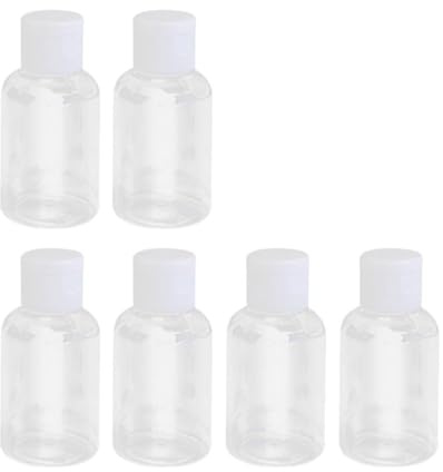LALADEFIEE Lot de 10 Bouteilles en Plastique Vides 50 Ml pour Voyage, Flacons Compacts en Pet avec Bouchons Étanches, pour Gel Bain et Lotions