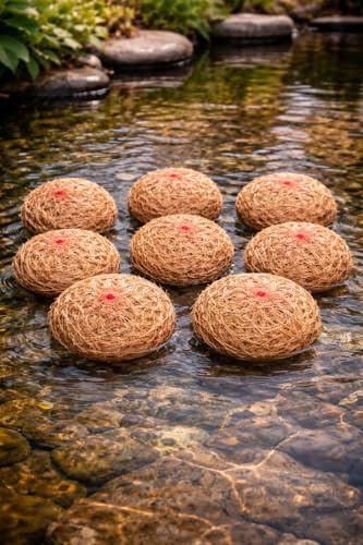 Barley Straw for Ponds, Natural Algae Control, Golden Brown Bales, Pack of 8, Long-Lasting up to 4 Months, Safe for Fish