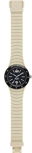 HIP HOP Orologio UOMO METAL SOLARE quadrante MONO-COLORE NERO movimento SOLO TEMPO - 3 LANCETTE QUARZO e CINTURINO SILICONE E METALLO BEIGE HWU0772