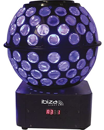 Ibiza - STARBALL-GB - 360° Spiegelkugellampe mit Gobos und RGBB-Lichtstrahlen - Schwarz