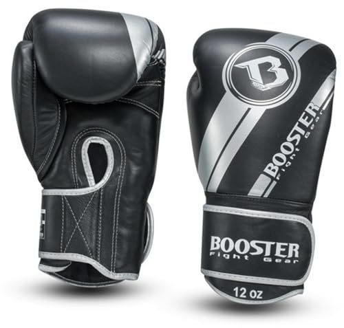 Booster Pro Range BGL V3 Boxhandschuhe - Leder - Schwarz/Silber Foil - 12 oz