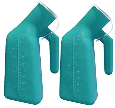 YUMSUM Thick Firm Urinals for Men,YUMSUM 1000mL Urine Bottle (Green,2 Pack)