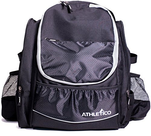 Athletico Power Shot Disc Golf Rucksack – 20+ Disc Kapazität – Pro oder Anfänger Disc Golftasche – Unisex Design (schwarz)