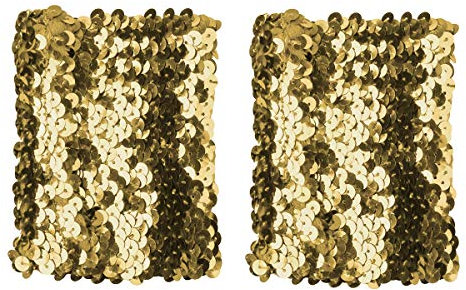 CHICTRY Damen Glänzend Pailletten Armstulpen Fingerlose Handschuhe Wrist Stulpen Braut Brautjungfer Handschuhe Hochzeit Party Cosplay Gold Einheitsgröße