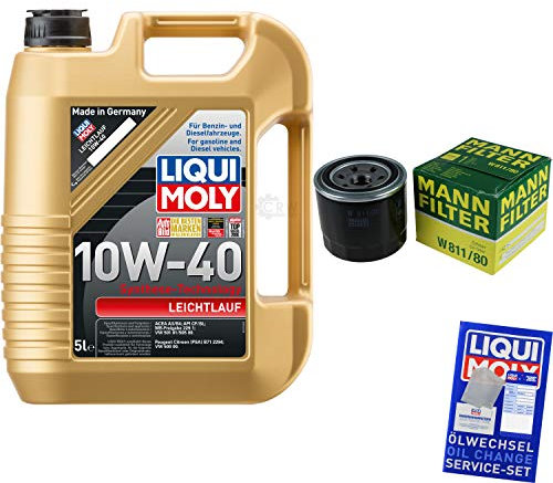 Filter Set Inspektionspaket 5 Liter Motoröl Leichtlauf 10W-40 MANN-FILTER Ölfilter