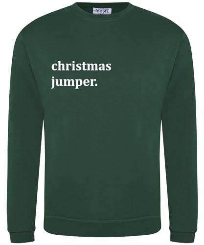 Teesh Clothing Men's Christmas Jumper Ironic Design (XX-Large, Green)