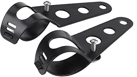 Kit de Soporte de Faros Moto, Faro de Montaje Abrazadera de Tubo de Horquilla 35 a 43 mm (Negro)