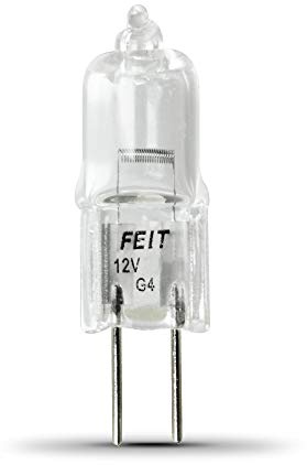 Feit Electric 10W T3 Halogen Light Bulb, Dimmable, 3000K Warm White, G4 Base, Ideal for Landscape Lighting, Damp Location Rated, 2,000-Hour Lifespan, BPQ10T3/RP/12, 12-Pack