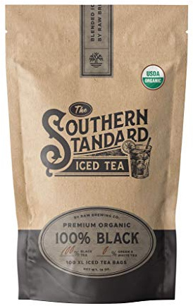 The Southern Standard | Organic Iced Tea Bags – 100% Black Tea Blend | No Microplastics | 50 XL Bags (½ lb, Makes 25 Gallons)