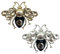 CAREOR 2 Stück Strass Kristall Retro Bienen-Brosche Anstecknadeln Honigbiene Anhänger/Brosche Mode Kristall Insekten Pins für elegante Frauen formelle Anlässe und Party (Gold + Silber), Kunststoff