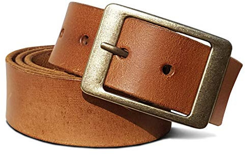 ROYALZ Vintage Ledergürtel Damen für Jeans Anzug Hosen Frauen Gürtel 4 mm starker Voll-Leder 38 mm Damengürtel, Farbe:Braun, Größe:Bundweite 90 cm = Gesamtlänge 105 cm