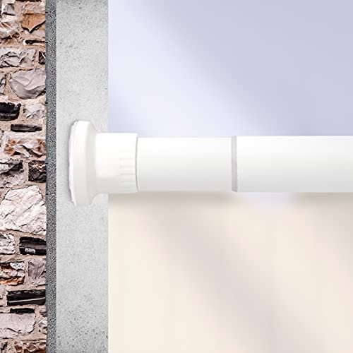 Qlfyuu Curtain Rail Tension Rod Extendable Curtain Pole, Heavy Duty Curtain Rod Pole No Drilling, Telescopic Curtain Pole Rust Free(White,210-310CM)