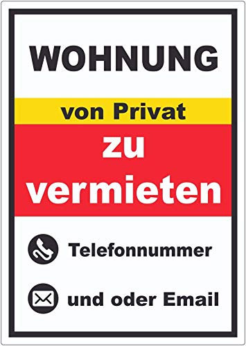 Wohnung zu vermieten von Privat Hochkant Aufkleber A2 (420x594mm)