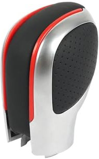 CMLGWL Schaltknauf Für Golf 6 7 R Für GTI Für Passat B7 B8 CC R20 Für Jetta MK6 Für GLI Wildleder Leder Schaltknauf Getriebe Seite Abdeckung Schalthebel(01-Red with Holes)