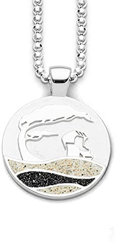 DUR Schmuck Anhänger Strandwellen STRANDSAND LOGO Lavasand Silber 925/- rhodiniert (P3963)