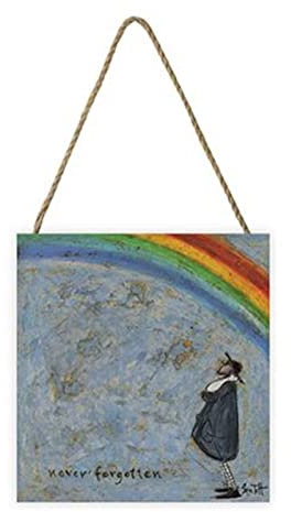 Pyramid International Sam Toft Artwork (Never Forgotten Design) 20 cm x 20 cm x 3 cm Holzblock mit Schnur zum Aufhängen – Offizielles Merchandise 