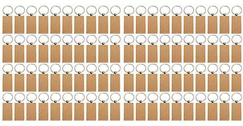 Micvtve 80 PièCes SéRies Vierge Porte-CléS en Bois Bricolage Porte-CléS en Bois éTiquettes CléS Peuvent Graver des Cadeaux de Bricolage