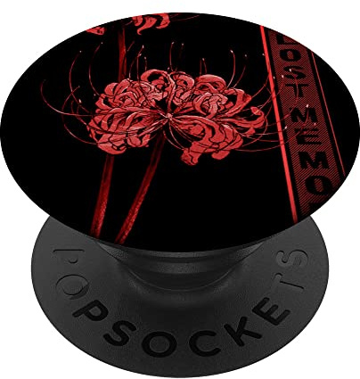 Otaku Gifts Anime & Manga Aesthetic Japanische Spinnenlilie Soft Grunge Anime Ästhetik Blume PopSockets mit austauschbarem PopGrip, 260027, Schwarz