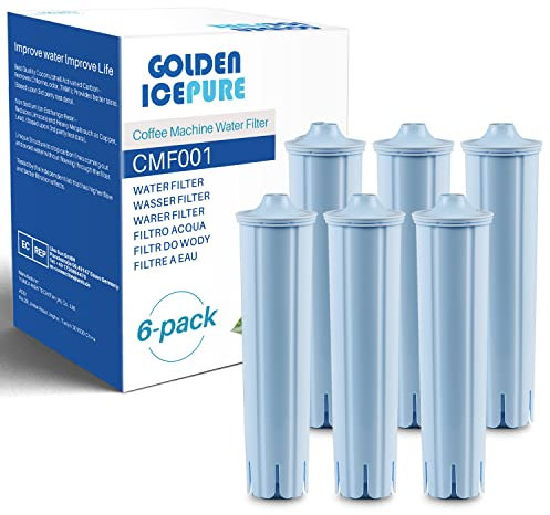 GOLDEN ICEPURE NSF-zertifizierter vollautomatischer Kaffeemaschinen-Wasserfilter-Ersatz für Jura® Blue Filterpatrone, kompatibel mit ENA®, Packung mit 6 (Nicht für E6, E8)