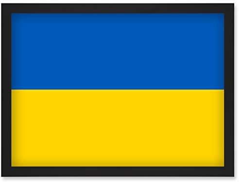 Artery8 Ukraine National Flag Patriotic Vexillology World Flags Country Region Poster Artwork Framed Wall Art Print A4