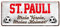 St. Pauli Fan Blechschild - Retro Fußball Schild - Deko Fanartikel für Wohnzimmer Kinderzimmer Werkstatt - schöne Geschenkidee für große und kleine Sankt Paulianer Fussball Fans - 28x12cm