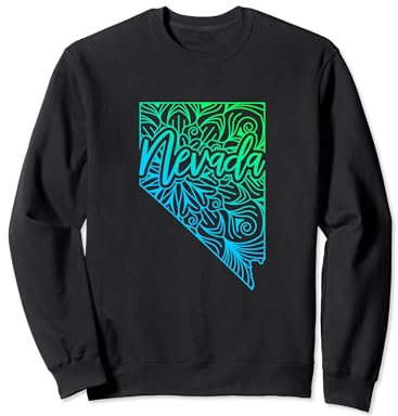 Nevada Carson City USA Floral Mandala Carte Sweatshirt