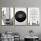 HTWLMM Leinwand Bilder Vinyl Schallplatten Schwarz Weiß Vintage Musik Gitarre Malerei Poster Kunstdruck für Wohnzimmer Schlafzimmer Wandbilder Deko Rahmenlos (3X40X60CM)