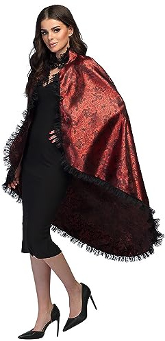 Boland 71022 - Umhang Blood Lady mit Spitze für Erwachsene, Vampir Cape für Faschingskostüme, Kostüm Zubehör für Karneval und Halloween