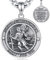 INFUSEU St. Christopherus Halskette für Männer, 925 Sterling Silber St Christopher Heilige Patron Medaille Anhänger Glaube Religiöser Schmuck Amulett Geschenke für Männer Frauen