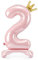 Folienballon 2. Geburtstag XXL Ballon 2 Hellrosa mit Standfuß selbststehend Ballon 2 Geburtstag Mädchen Kindergeburtstag Luftballon Zahl 2 Rosa mit goldener Krone