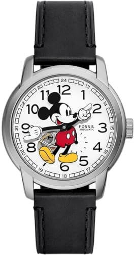 Fossil Unisex Analog Automatik Uhr mit Leder Armband SE1111