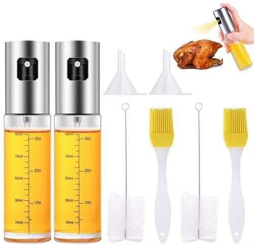 Redwestmelon Oil Dispensing Oil Sprayers,Oil Sprayer Mister Bottle 2Pack 100ml Kitchen Refillable Oil Vinegar Sprayer for Cooking, Kitchen BBQ, MakingSalad, Baking, Grilling