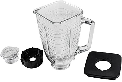HQRP Glass Square Replacement Blender Jar Set, 4.5 Top Compatible with Oster Osterizer Blender Models, 5-Cup, 1.25L Pitcher, 0.33 Gallon Capacity