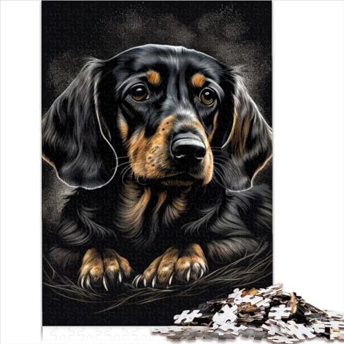 Funny Jigsaw Puzzles Dachshund Dog 1000 Piece Jigsaws for Adults Family Puzzles for Kids and the jigsaw puzzle 1000pcs(26x38cm)