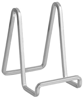 Plate Holder - 4.5 Inch - Metal Plate Holder for Display - Silver Iron Easels for Display Photos | Picture Frame | Book | Decorative Plates | Plate - 1 Pack