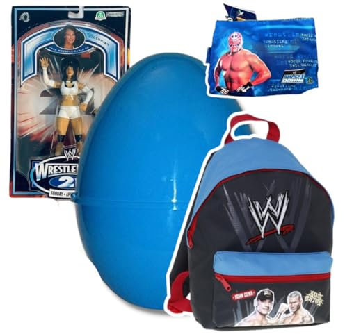 Super Pasqualone Wrestling – Uovo di Pasqua Bambini con 5 Sorprese Garantite | Zainetto Asilo, Bustina, Action Figure 20 cm | Contenitore Plastica Riutilizzabile | Idea Regalo 3-10 Anni
