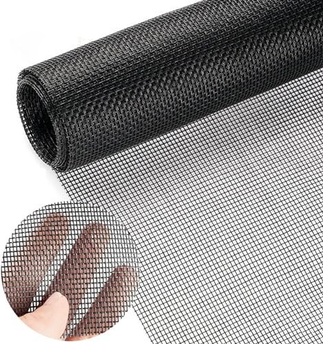 Fliegennetz Meterware 120 x 250 cm,Fiberglas Fliegengitter Fenster Mesh Gewebe Schneidbar Ersatznetz,DIY Insektenschutz Gaze Fenster, für Fenster, Dachfenster, Terrassentür (Schwarz)