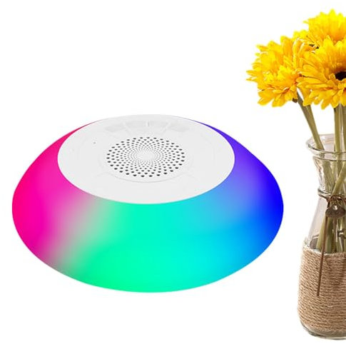 Haut-parleur De Piscine Flottant Avec Lumières LED Colorées - Haut-parleur Portable IPX7 Étanche Pour ja-cuzzi, Son Stéréo Surround 360° micros Intégré Haut-parleur Flottant Pour Piscine Mains Libres