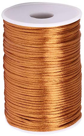 Jeanoko Fil de Nouage Chinois en Satin de Nylon pour la Fabrication de Bijoux, la Couture, Le Tricot et Le Cordon Lisse en Queue de Rat, Longueur de 100 M, Diamètre de 2,5 Mm, Idéal pour