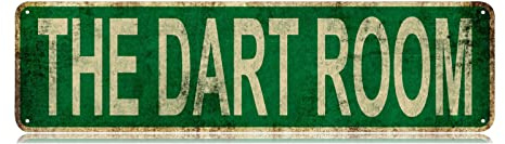 Metal Tin Sign The Dart Room sign Retro Aluminum Metal Sign for Street Home Office Garden Decor 4x16 Inch