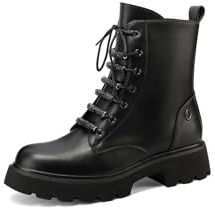 QUEEN HELENA Anfibi Classici Stivaletto Casual Lacci con Strass Donna X31-52 (Nero, Sistema Taglie Calzature EU, Adulto, Donna, Numero, Media, 40)