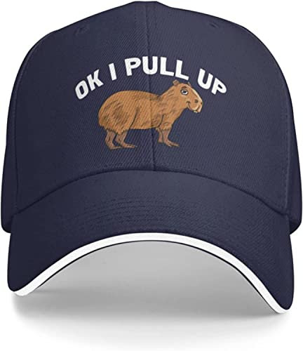 fifbird Capybaras Hat Hat Ok I Pull Up Cap für Herren Baseballmütze Trendy Caps, marineblau, Einheitsgröße