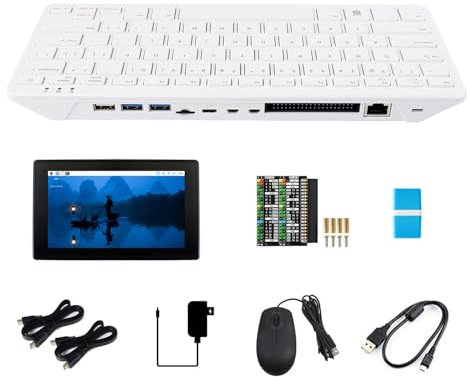 Waveshare Pi 500 7inch Touch Display Kit, a Pi Designed Into a Keyboard, 4-core Arm Processor, Support WiFi/BT, Dual-4K Output, with Raspberry Pi 500 Basic Kit, 7inch HDMI LCD (H), etc
