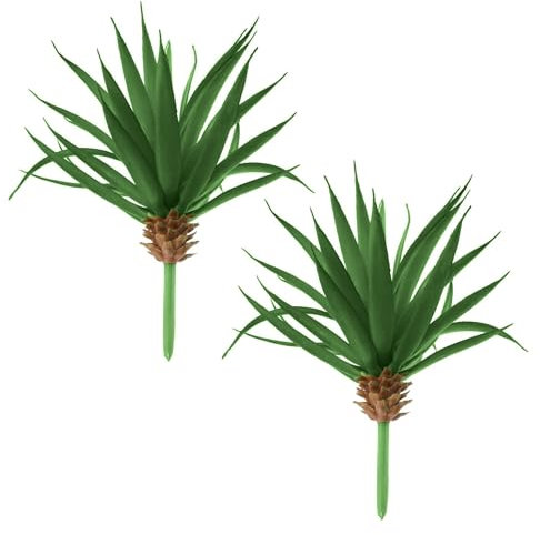 MISNODE 2 Piante Succulente Artificiali, Piante Grasse Finte Real Touch, Piante di Aloe Artificiale Senza Vaso per Interni Ed Esterni, Piante Finte per Serra per la (A)