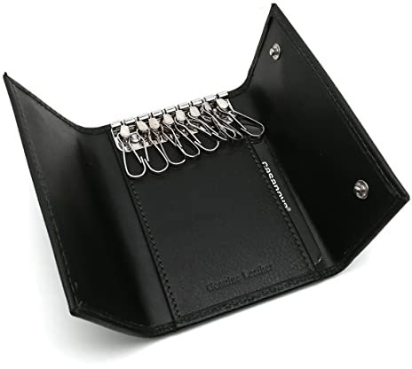 Llavero Piel Hombre con 8 llaves | Para hombre o mujer | Hecho a mano en Cuero Genuino | Piel Ubrique | 10002 Negro